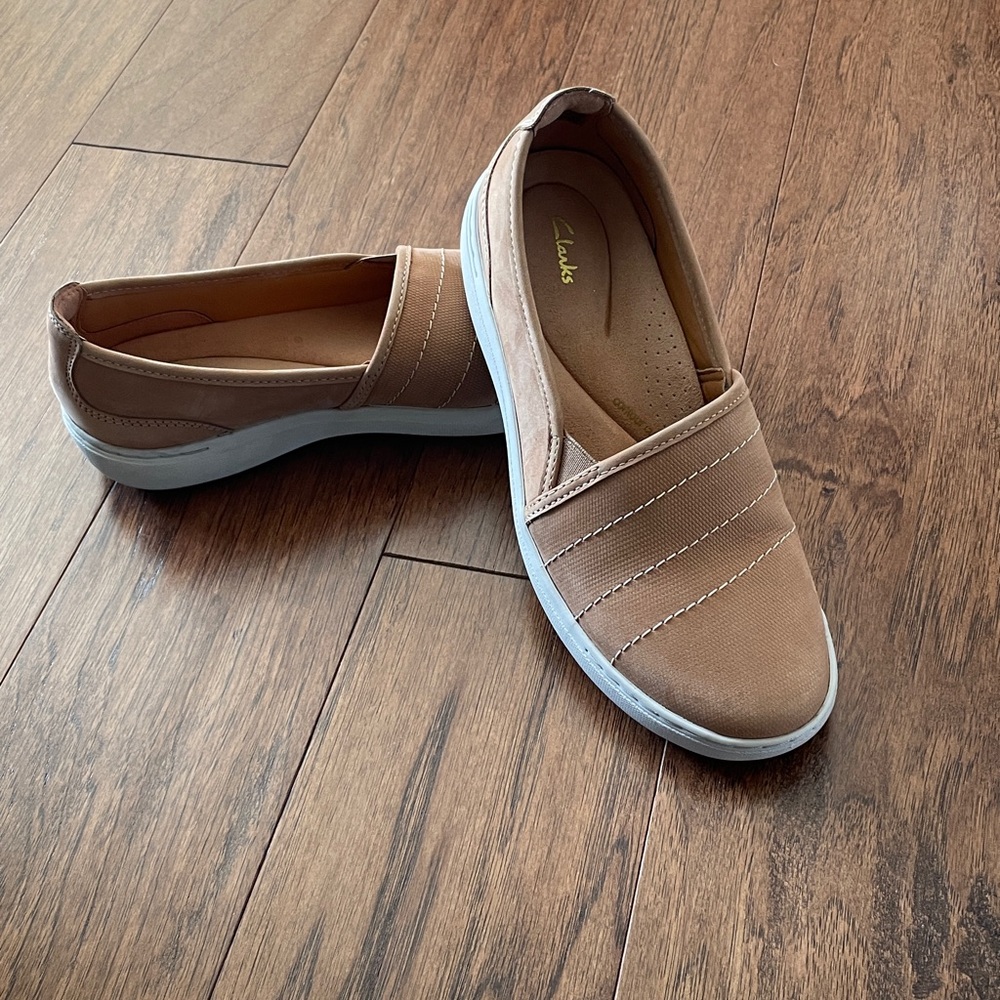 Clarks Brown Casual Slip-On Shoes